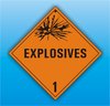 Magnetschild "Gefahrgut-Warntafel Nr. 1 Sprengstoffe/Explosives"